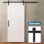 Homedex 6.6 ft Sliding Barn Door Hardware Kit - Heavy Duty Sturdy- Smoothly and Quietly - Easy to install - Fit 36"-40" Wide Door Panel (I Shape Hanger)