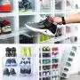 Shoe Sneaker Storage Boxes 2 Pack Clear Stackable Containers Display Drawers Organizer Shoe Sneaker Storage Boxes 2 Pack Clear Stackable Containers Display Drawers Organizer