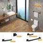 Durafe Square Robe Hook Stainless Steel 304 Bathroom Single Bath Towel Hook Clothes Hanger Wall Mounted, Matte Black