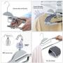SONGMICS 50 Pack Plastic Hangers Space Saving Clothes Hangers, Ultra Thin with Non Slip Rubber Coating, Scarf and Tie Bar, 360° Swivel Hook, Dark Gray, UCRP41G-50 (Renewed)