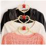 20Pcs Home Creative Mini Flocking Clothes Hanger Flocking Holder Multifunction Easy Anti-Clip Hook Closet Organizer Random Color