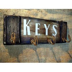 Rustic Wall Mounted Coat rack, Key holder, Dog Leash Holder | Handmade coat hanger made of worn out wood | Personalized gift