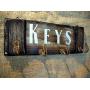 Rustic Wall Mounted Coat rack, Key holder, Dog Leash Holder | Handmade coat hanger made of worn out wood | Personalized gift
