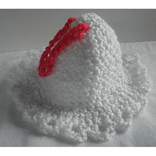 Bells-Crocheted White Bell with Red Hanger Bells-Crocheted White Bell with Red Hanger