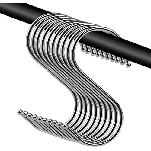 Kaariss Premium 10-Pack Stainless Steel Round S Shaped Hooks Kaariss Premium 10-Pack Stainless Steel Round S Shaped Hooks