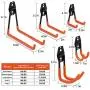KONGDY Steel Garage Storage Utility Hooks 8Pcs Heavy Duty Ladder Wall Hangers U Hooks Rust Resistant Non-slip for Organizing Power Tools Ladders Bikes Ropes Bulk items