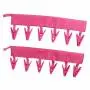 Yansanido Pack 2Bathroom Folding Clothes Hanger Drying Hanger 6 Clips Drip-dry Airing-out (2pcs Rose Red)