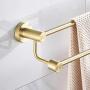 Marmolux Acc Double Towel Bar Bath Dual Towel Rod Heavy Duty Stainless Steel Holder Wall Mount Shelf Organizer Cloth Hanger Gold Bronze Brushed