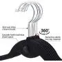 Topeakmart Premium Cascading Velvet Hangers 100 Pack - Non Slip Hangers with Cascading 360 Swivel Hooks Black-Space Saving Clothes Hangers