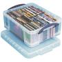 Really Useful Boxes Plastic Storage Box, 17 Liters, 18 7/8" x 15 3/8" x 8", Clear Really Useful Boxes Plastic Storage Box, 17 Liters, 18 7/8" x 15 3/8" x 8", Clear
