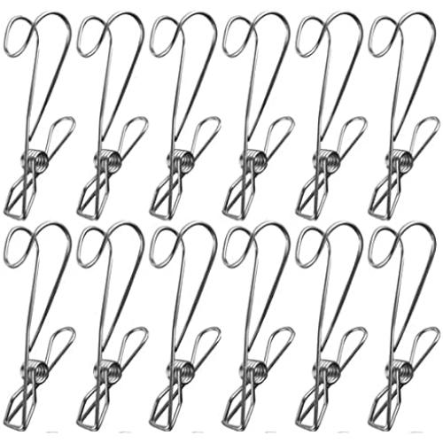 No/Brand 12 Pcs Hooks clamp with Hooks Clothes Pins Hanging Universal Clips for Kitchen Bathroom Office