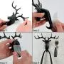 NUOBESTY Antler Iron Wall Hook 3Pcs, 3D Metal Clothes Hanger Christmas Room Decor Stereoscopic Deer Head Door Coat Rack Hat Cap Holder Organizer for Home Bathroom - White NUOBESTY Antler Iron Wall Hook 3Pcs, 3D Metal Clothes Hanger Christmas Room Decor Stereoscopic Deer Head Door Coat Rack Hat Cap Holder Organizer for Home Bathroom - White