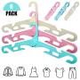 Fohanger 6PCS Travel Hangers, Portable Folding Hangers Travel Accessories Non Slip Drying Rack for Clothes, Skirt, Coat, Suits, Pants (2Blue+2Pink+2White)