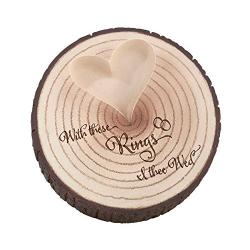 Lillian Rose Wood Slice Tree Trunk Wedding Ring Holder