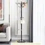 Tangkula 70" Metal Coat Tree, Coat Racks with 15 Hooks, Hat Jacket Stand Tree Holder Hanger Rack w/Marble Base (Black)
