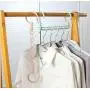 10pcs Random Color 5 Holes Space Saving Plastic Clothes Hanger Hanging Organizer Windproof Multi-Port Hook Folding Rotating 10pcs Random Color 5 Holes Space Saving Plastic Clothes Hanger Hanging Organizer Windproof Multi-Port Hook Folding Rotating