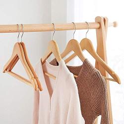 Iddefee Clothes Hanger Home Wooden Hangers Non-Slip for Clothing Pants Skirt Hangers Suit Clothes Hangers Everyday Standard Use Clothing Hangers 20 Pack Pants Hangers (Color : B, Size : L)