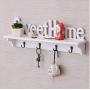 Sweet Home Key Hook Home Decoration Hanger Plastic Wood Wall Mounted Hanger Shelf/Coat Hat Clothes Rack 3pcs