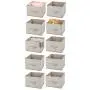 mDesign Soft Fabric Closet Storage Organizer Holder Cube Bin Box, Open Top, Front Handle for Closet, Bedroom, Bathroom, Entryway, Office - Chevron Print, 10 Pack - Taupe/Natural mDesign Soft Fabric Closet Storage Organizer Holder Cube Bin Box, Open Top, Front Handle for Closet, Bedroom, Bathroom, Entryway, Office - Chevron Print, 10 Pack - Taupe/Natural