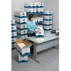 Bankers Boxes LIBERTY Medium-Duty Storage Boxes, FastFold, String and Button, Letter/Legal, Case of 12 (00025)