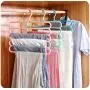 Pants Hangers Holders Multifunction Trousers Hanger Tie Scarfs Belt Towel Non-Slip Magic Hanger Storage Rack Clothes Hanger 5pcs Random Color
