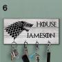 Personalized gray Key Hanger for wall Game of thrones key holder Custom key rack Wolf stark key holder Key organizer Anniversary Gift Fan the game of thrones Wedding surprise House stark key holder