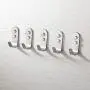 KES Wall Hook SUS 304 Stainless Steel J Hooks Bathroom Towel Hooks Bath Shower Hat Coat Metal Hooks 3mm-Thick Heavy Duty Multiple 5-Hook Pack Brushed Finish, A2062-P5