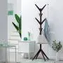 HTDZDX Solid Wood Tree Coat Rack Stand Free Standing,Childrens Clothes Holder Living Room Bedroom Hangers Coat Hat Storage Rack, Dark Brown
