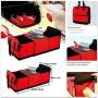 Mesh Net Pocket Auto Care Car Trunk Storage Bag Storage Folding Storage Box,Without Net Bag,red
