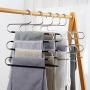 Nearbyme Pants Hangers 4 Pack S-Shaped Space Saving Hangers Non-Slip Stainless Steel Clothes Hangers Closet Organizer for Pants Jeans