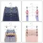 SONGMICS Pants Hanger, Set of 3 Space-Saving 4-Tier Metal Trousers Hangers, with 8 Adjustable Non-Slip Clips, for Slack, Jeans, Towels, 12.6 Inches Length, Silver UCRI042BK