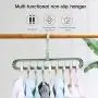 Magic Clothes Hanger,GTWCK 360 Degrees Rotating Multi-Function Nine Hole Hanger Plastic Non Slip Drying Rack for Home Bedroom (Nordic Green)