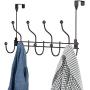 HapiRm Over The Door Hooks, Door Hanger Over The Door Towel Rack with 9 Organizer Hooks for Coat,Bag,Robe,Towel.(Brown)