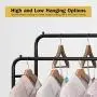 Rackaphile Clothes Rack, Clothes Organizer, Adjustable Double Rails Heavy Duty Garment Rack for Balcony and Bedroom (Black)