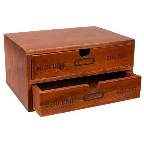 Juvale Small Wood Desktop Organizer Storage Boxes with Drawers, French Design