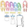 YOUOWO Travel Hangers with Clips Portable Folding Clothes Hangers 12 pcs with 24 pcs Hanger Clips for Scarves Suits Trousers Pants Shirts Socks Underwear Travel Home Foldable Clothes Drying Rack