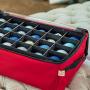 [Red Christmas Ornament Storage Boxes With Dividers] - (Holds 48 Ornaments up to 3 Inches in Diameter) | Acid-Free Removable Trays with Separators | Clear Window to Easily See Storage Bags Contents