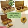 Multikeep Adjustable Tea Boxes 128 Tea Bag Storage Organizer Bamboo Latching Lid (Blank Lid)