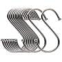 20x Stainless S Hooks Kitchen Pot Pan Hanging Hanger Clothes Storage Rack (Silver)