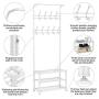Topeakmart New Coat Rack Metal Coat Clothes Shoes Hat Umbrella Bag Steel Pipe Stand Rack Hanger Hooks
