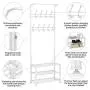 Topeakmart New Coat Rack Metal Coat Clothes Shoes Hat Umbrella Bag Steel Pipe Stand Rack Hanger Hooks