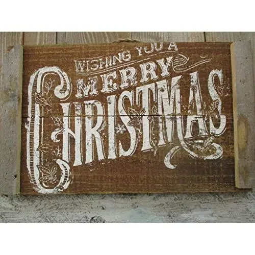 Vintage look MERRY CHRISTMAS Chalk Couture style old time font jute hanger antique style primitive style. weathered wood sign Vintage look MERRY CHRISTMAS Chalk Couture style old time font jute hanger antique style primitive style. weathered wood sign