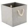 EZOWare [Set of 3] Storage Shelves Bins with Cotton Rope Handle, Collapsible Basket Cubes Container Boxes Organizer - Gray 13x13x13 inch