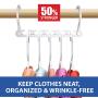 Wonder Hanger Max New & Improved, Pack of 50?Triples, The Closet Space for Easy, Effortless, Wrinkle-Free Clothes, Comes Fully Assembled, White