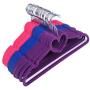 10pcs Random Color Heart Shaped Plastic Velvet Hangers Non-Slip Clothes Hanger with 360 Degree Swivel Hook