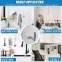 Bathroom Towel Hook 8 Pack Heavy Duty Self Adhesive Hooks Without Nails Metal Sticky Hooks for Hanging Coat Clothes Shower,Stick on Wall Door Closet Kitchen Hooks -Stainless Steel-Brushed