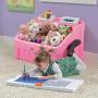 Step2 2-in-1 Toy Boxes & Art Lid | Plastic Toy & Art Storage Container, Pink