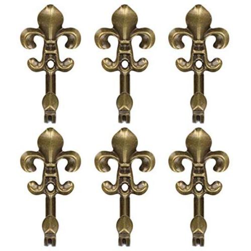 uxcell Curtain Tieback Hook Metal Vintage Tassel Curtain Drapery Holder Holdback Wall Hook Clothes Hanger, Set of 6, Bronze Tone
