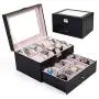 unbrand Large 20 Slot Leather Watch Boxes Display Case Organizer Glass Top Jewelry Storage unbrand Large 20 Slot Leather Watch Boxes Display Case Organizer Glass Top Jewelry Storage