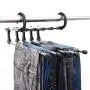 Ybriefbag Clothes Pants Hangers-Multi Layers Pant Slack Hangers Swing Arm Pants Hangers Closet Storage for Pants Jeans Scarf Hanging (Color : Black)
